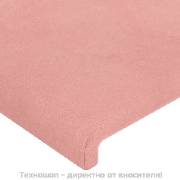 Табла за легло, розова, 100x5x118/128 см, кадифе