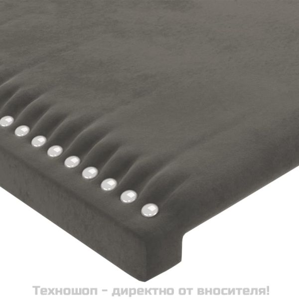 Горни табли за легло, 2 бр, тъмносиви, 100x5x78/88 см, кадифе