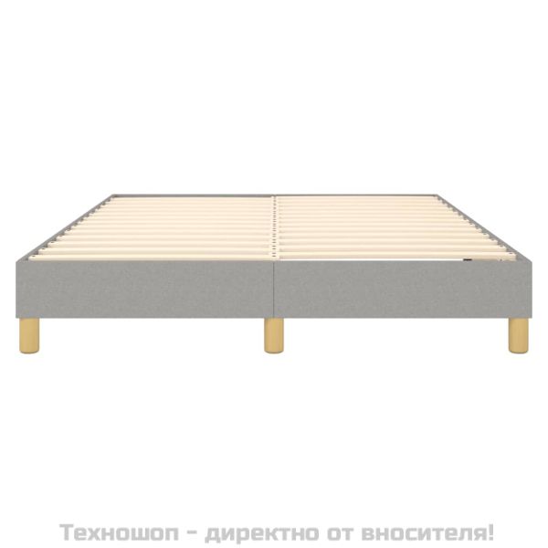 Рамка за легло с пружини, светлосив, 140x190 см, плат