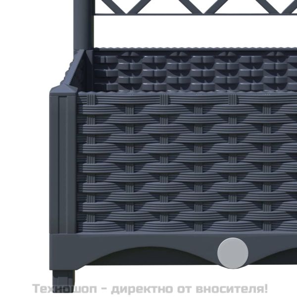 Градински сандък с пергола, синьо сив, 120x120x121,5 см, PP