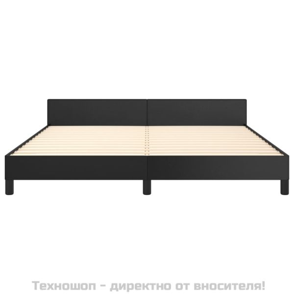 Рамка за легло с табла без матрак, черна, 180x200 см