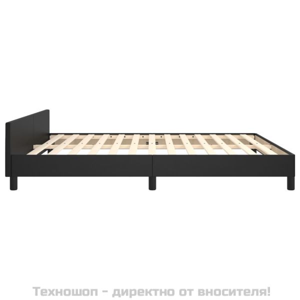 Рамка за легло с табла без матрак, черна, 180x200 см