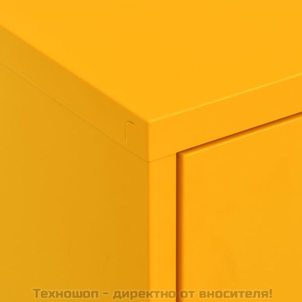 Шкаф за съхранение, горчица, 80х35х101,5 см, стомана