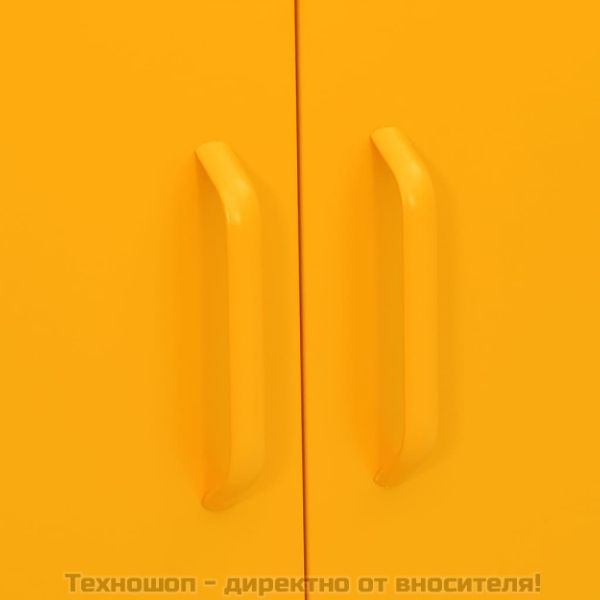 Шкаф за съхранение, горчица, 80х35х101,5 см, стомана