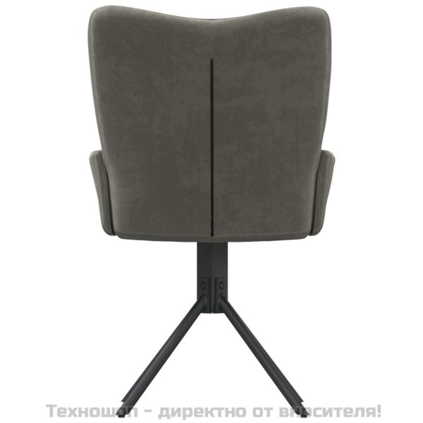 Въртящи се трапезни столове, 2 бр, тъмносиви, кадифе