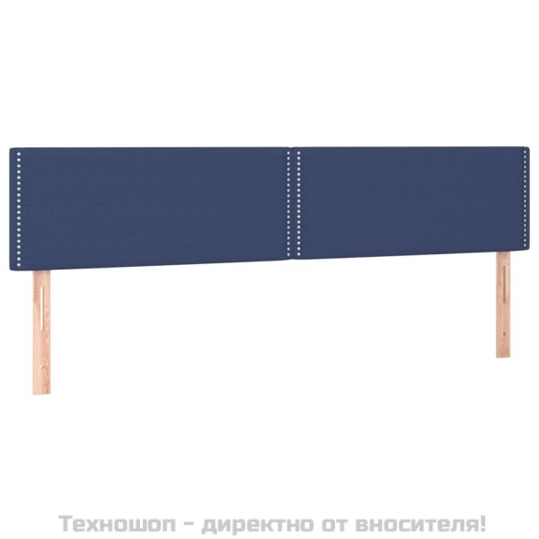 Горни табли за легло, 2 бр, сини, 100x5x78/88 см, плат