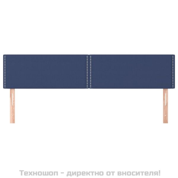 Горни табли за легло, 2 бр, сини, 100x5x78/88 см, плат