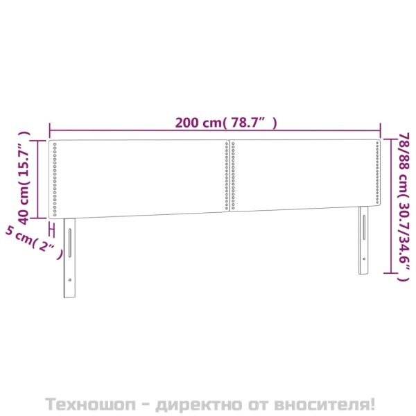 Горни табли за легло, 2 бр, сини, 100x5x78/88 см, плат