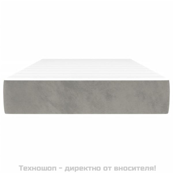 Матрак за легло с покет пружини светлосив 80x200x20 см кадифе