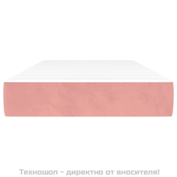 Матрак за легло с покет пружини розов 100x200x20 см кадифе