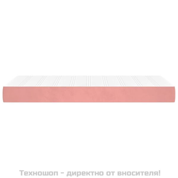 Матрак за легло с покет пружини розов 100x200x20 см кадифе