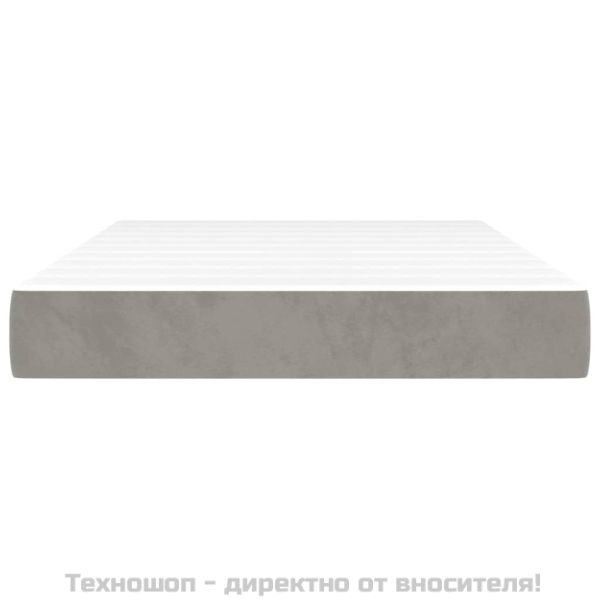 Матрак за легло с покет пружини светлосив 120x200x20 см кадифе
