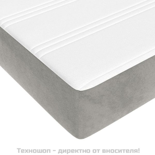 Матрак за легло с покет пружини светлосив 120x200x20 см кадифе