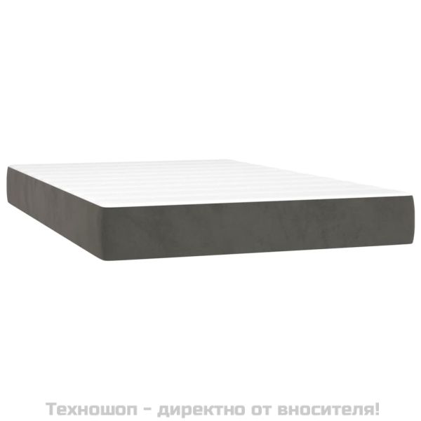 Матрак за легло с покет пружини тъмносив 120x200x20 см кадифе