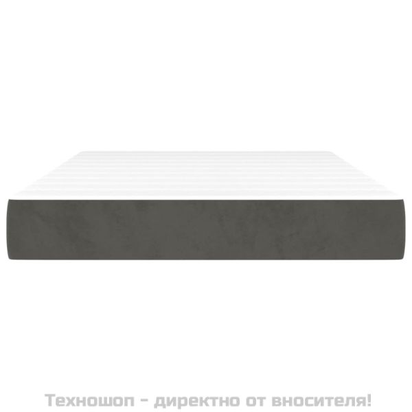 Матрак за легло с покет пружини тъмносив 120x200x20 см кадифе