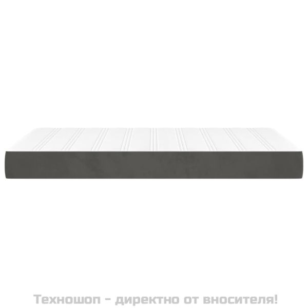 Матрак за легло с покет пружини тъмносив 120x200x20 см кадифе