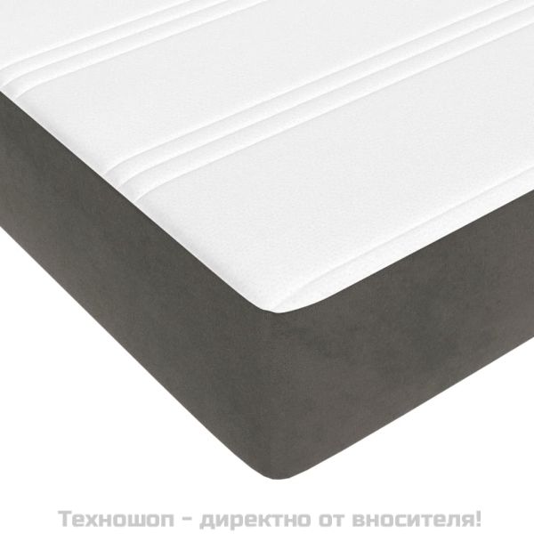 Матрак за легло с покет пружини тъмносив 120x200x20 см кадифе