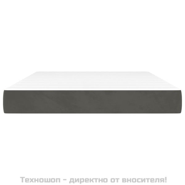 Матрак за легло с покет пружини тъмносив 140x200x20 см кадифе