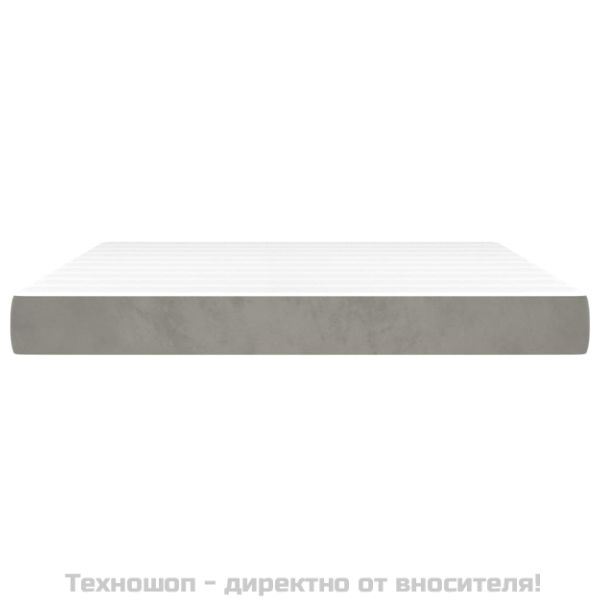 Матрак за легло с покет пружини светлосив 160x200x20 см кадифе