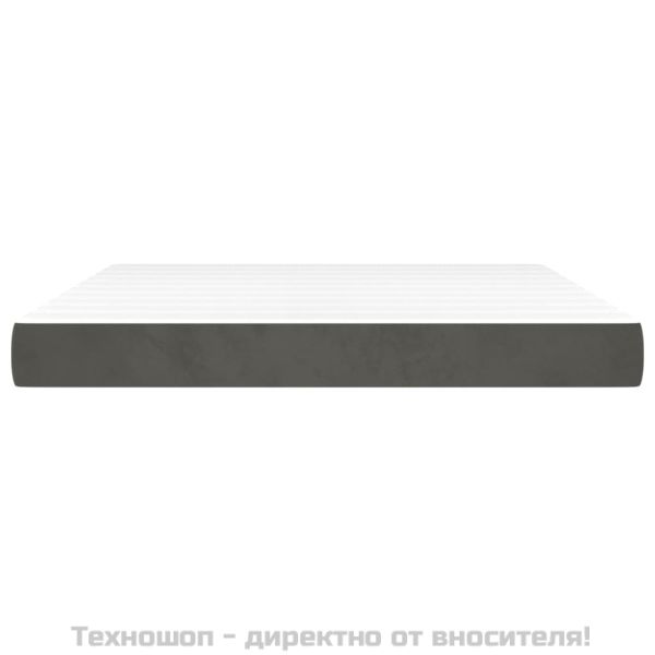 Матрак за легло с покет пружини тъмносив 160x200x20 см кадифе
