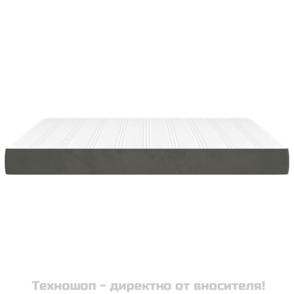 Матрак за легло с покет пружини тъмносив 160x200x20 см кадифе