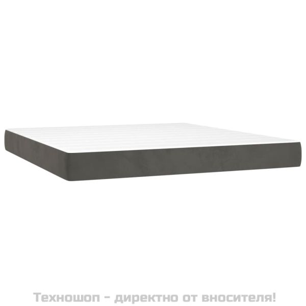 Матрак за легло с покет пружини тъмносив 180x200x20 см кадифе