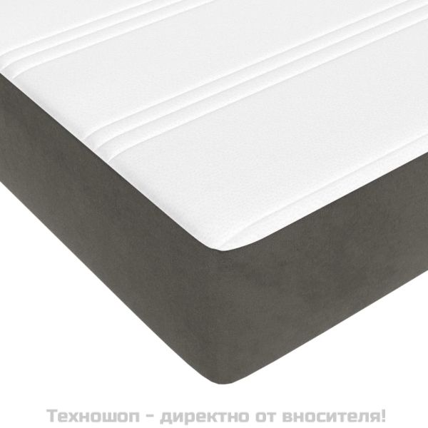 Матрак за легло с покет пружини тъмносив 180x200x20 см кадифе