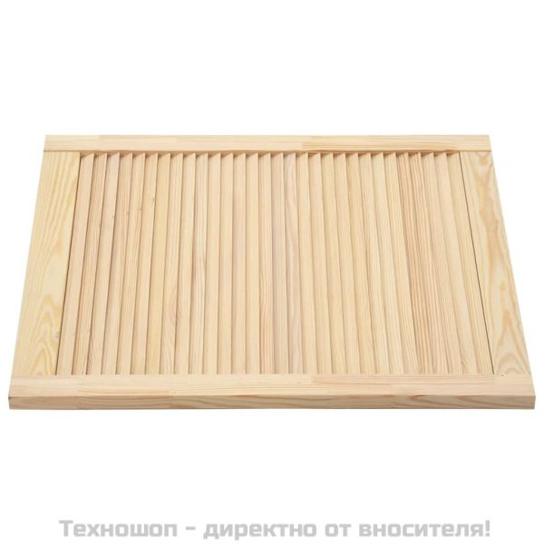 Врата за шкаф с решетен дизайн 69x59,4 см борово дърво масив