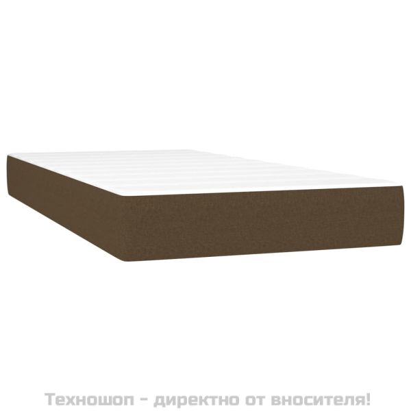 Матрак за легло с покет пружини тъмнокафяв 90x200x20 см плат
