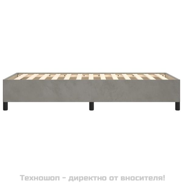 Рамка за легло без матрак, светлосива, 90x200 см, кадифе
