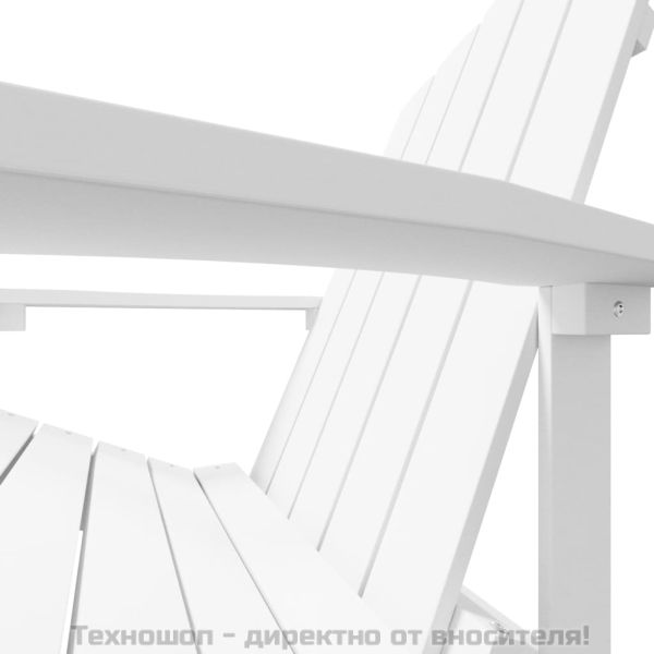 Градински стол Adirondack с табуретка, HDPE, бял