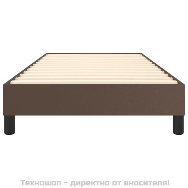 Рамка за легло с пружини, кафява, 80x200 см, изкуствена кожа