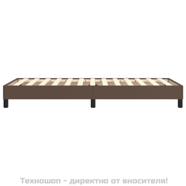 Рамка за легло с пружини, кафява, 80x200 см, изкуствена кожа