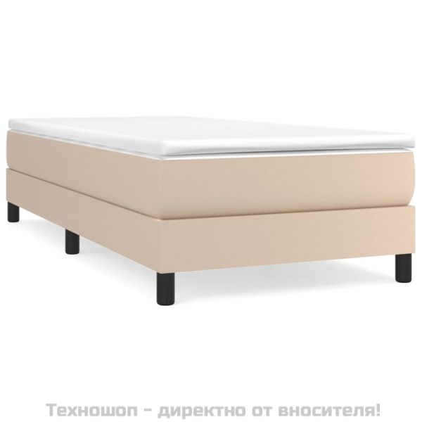 Рамка за легло с пружини, капучино, 80x200 см, изкуствена кожа