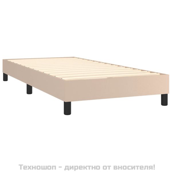 Рамка за легло с пружини, капучино, 80x200 см, изкуствена кожа