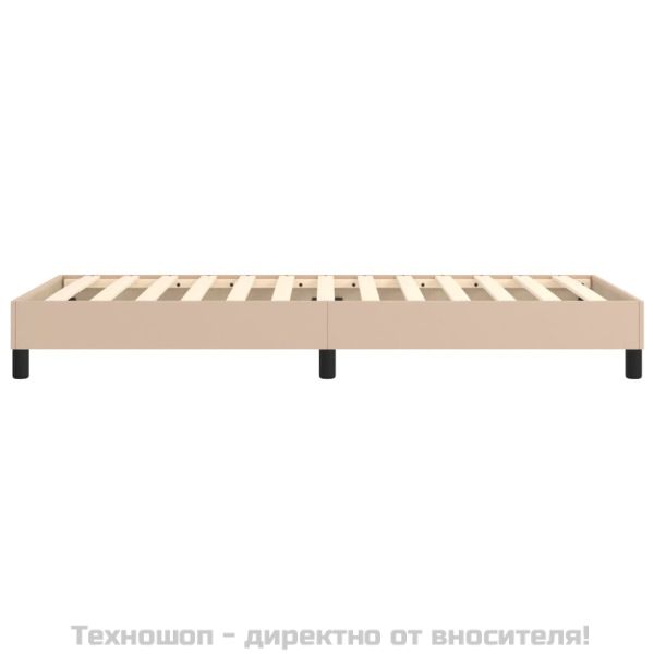 Рамка за легло с пружини, капучино, 80x200 см, изкуствена кожа