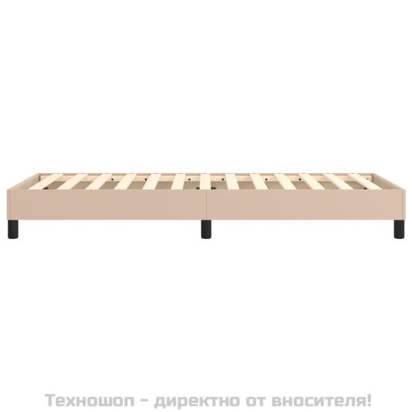 Рамка за легло с пружини, капучино, 90x200 см, изкуствена кожа