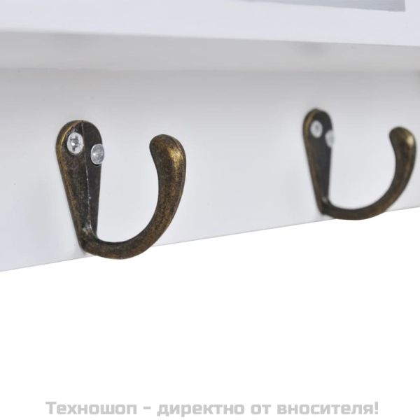 Стенен шкаф за ключове и бижута с врати и куки