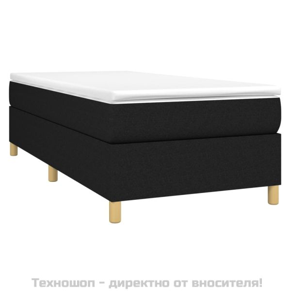 Боксспринг легло с матрак, черно, 80x200 см, плат