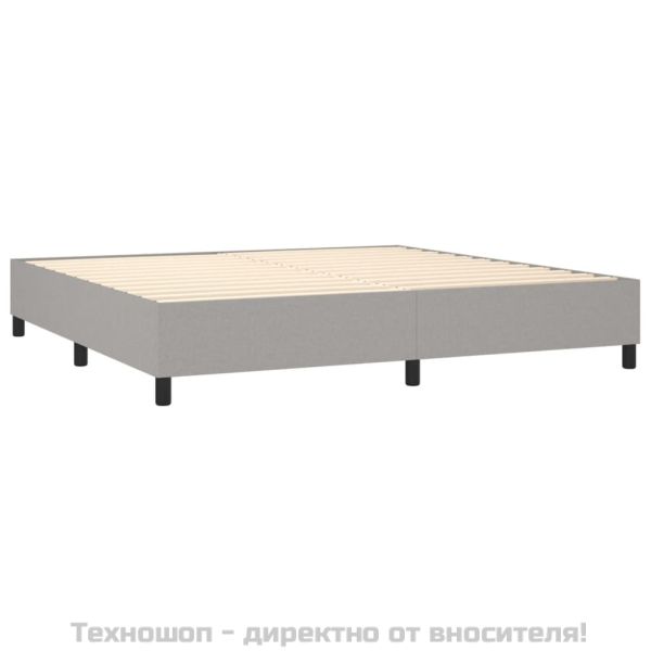 Боксспринг легло с матрак, светлосиво, 200x200 см, плат