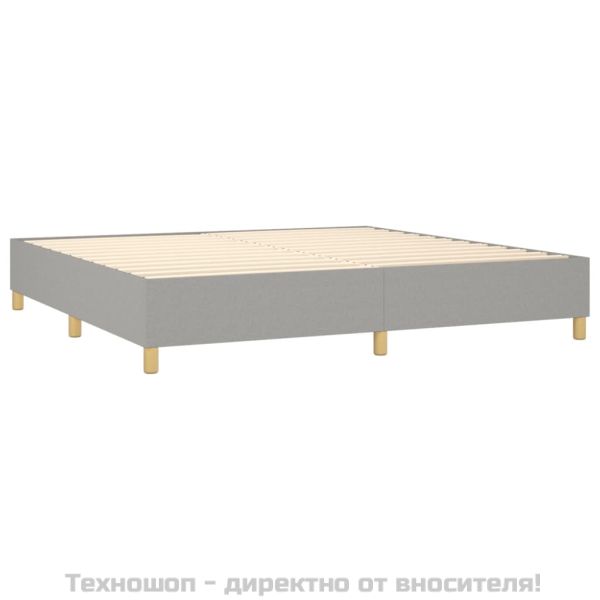 Боксспринг легло с матрак, светлосиво, 200x200 см, плат