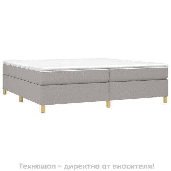 Боксспринг легло с матрак, светлосиво, 200x200 см, плат