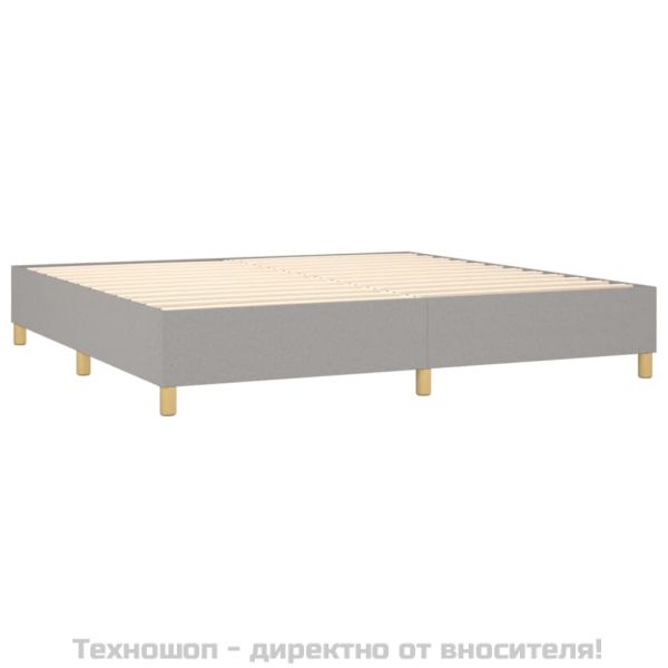 Боксспринг легло с матрак, светлосиво, 200x200 см, плат