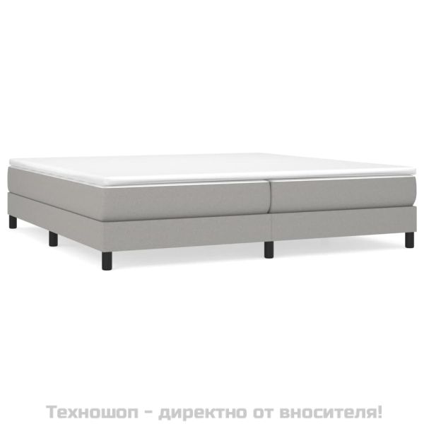 Боксспринг легло с матрак, светлосиво, 200x200 см, плат