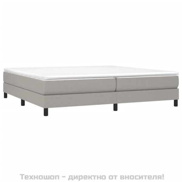 Боксспринг легло с матрак, светлосиво, 200x200 см, плат