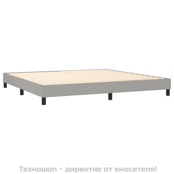 Боксспринг легло с матрак, светлосиво, 200x200 см, плат