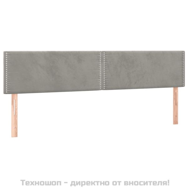 Боксспринг легло с матрак, светлосиво, 200x200 см, кадифе