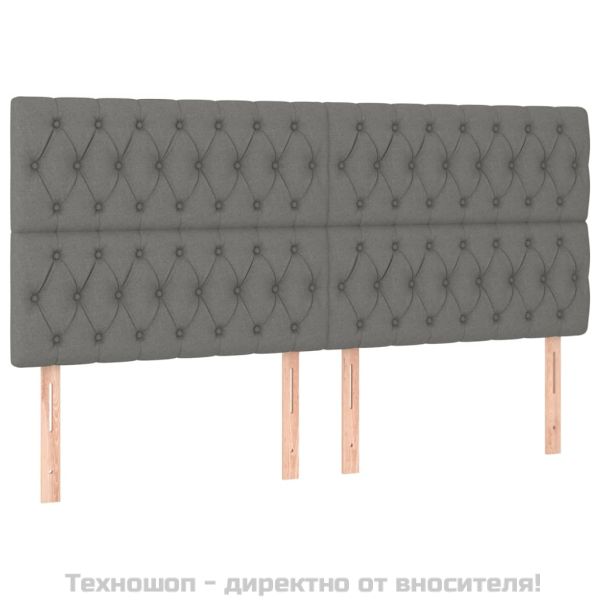 Боксспринг легло с матрак, тъмносиво, 200x200 см, плат