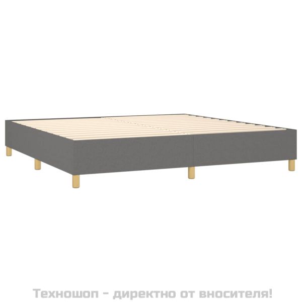Боксспринг легло с матрак, тъмносиво, 200x200 см, плат