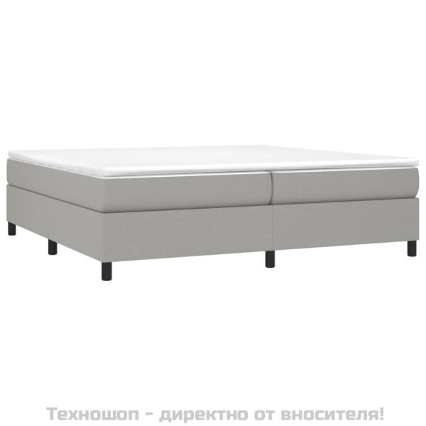Боксспринг легло с матрак, светлосиво, 200x200 см, плат